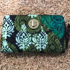 Vera Bradley Turnlock Wallet-Caribbean Sea